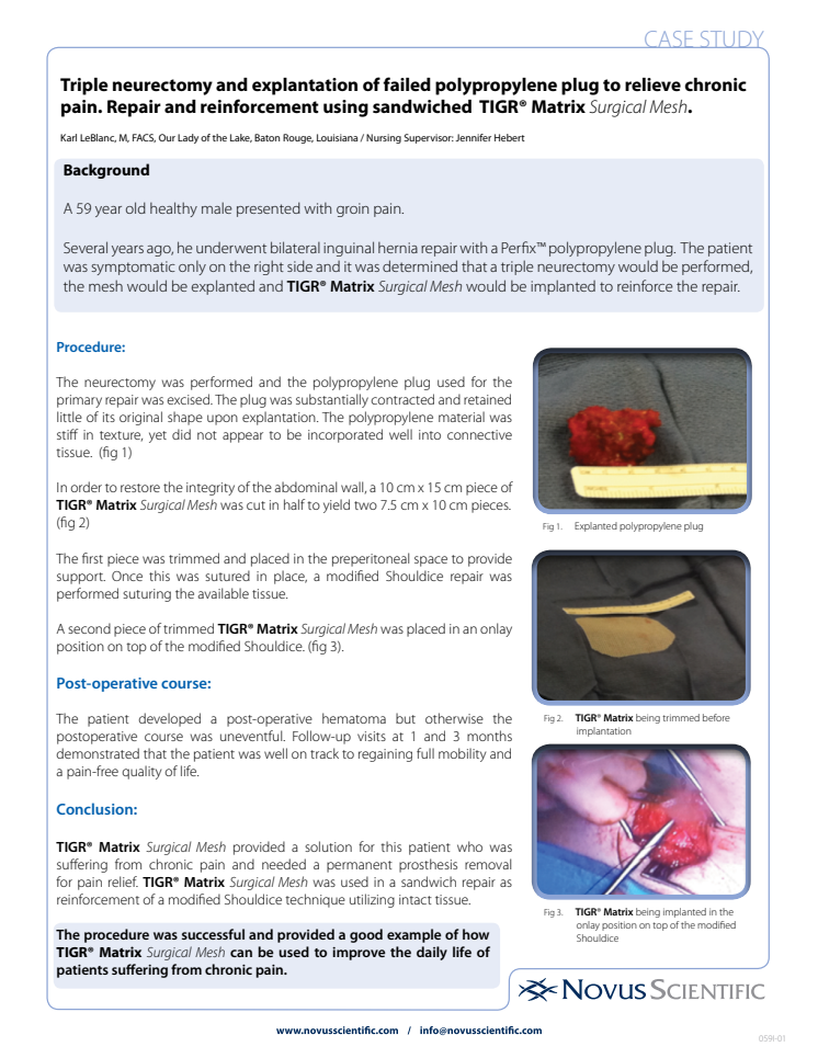 New Case Study - From Dr Karl LeBlanc, MD, FACS