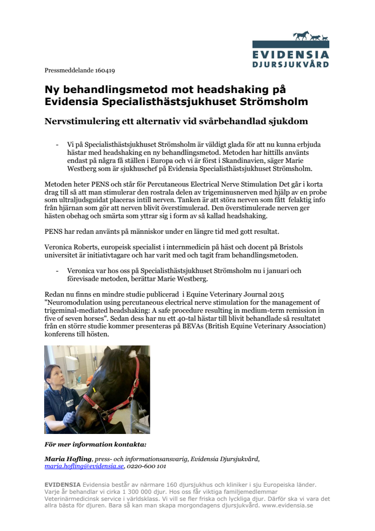 Ny behandlingsmetod mot headshaking