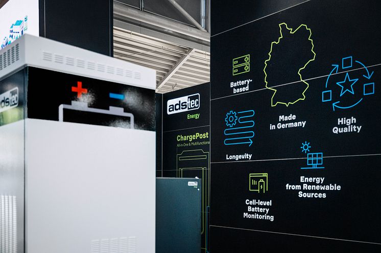 ADS-TEC Energy presents its all-in-one industrial storage solutions PowerBooster and StorageRackSystem at "ees Europe"