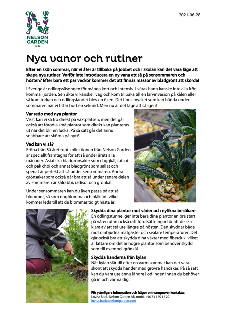 Skapa nya odlingsvanor med Nelson Garden