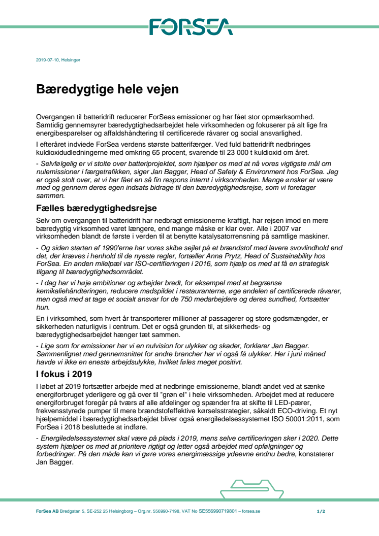 Bæredygtige hele vejen 