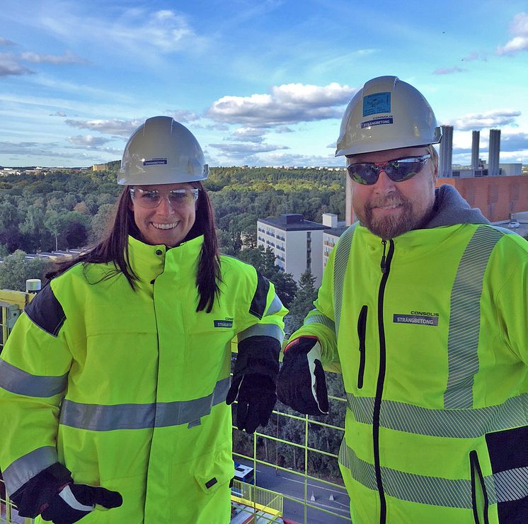 Säkerhetsvecka för kollegor på montage Strängbetong