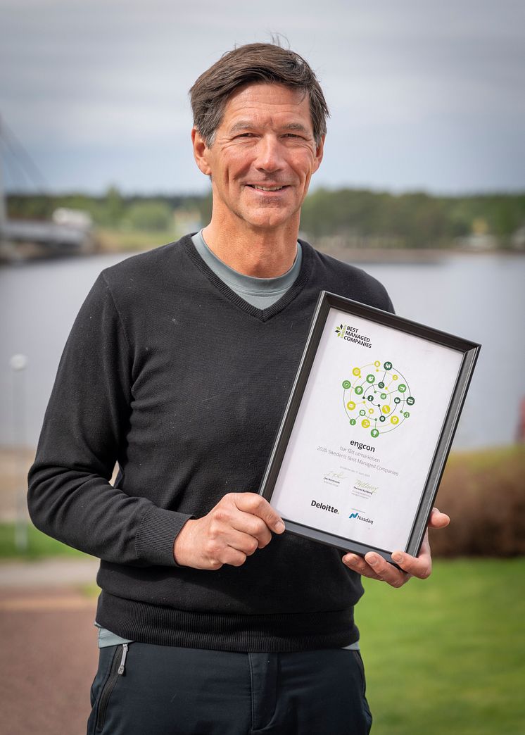 Stig Engström, Engcons grundare och ägare, mottar utmärkelsen Sweden’s Best Managed Companies