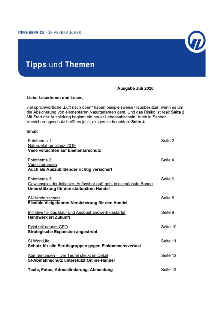 Tipps und Themen 7-2020