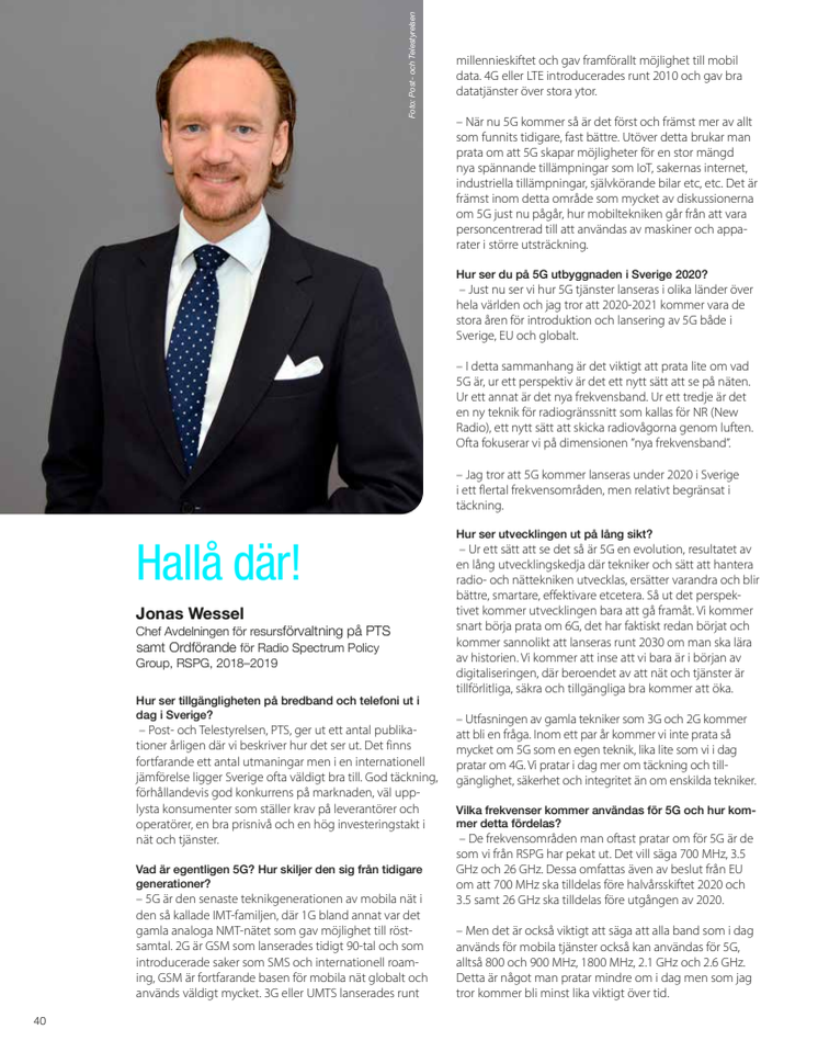 Branschintervju med Jonas Wessel från Post- och telestyrelsen