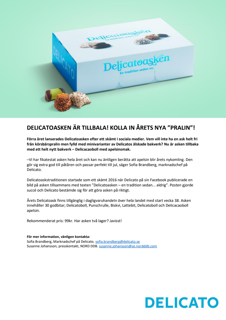 DELICATOASKEN ÄR TILLBAKA! KOLLA IN ÅRETS NYA "PRALIN"!