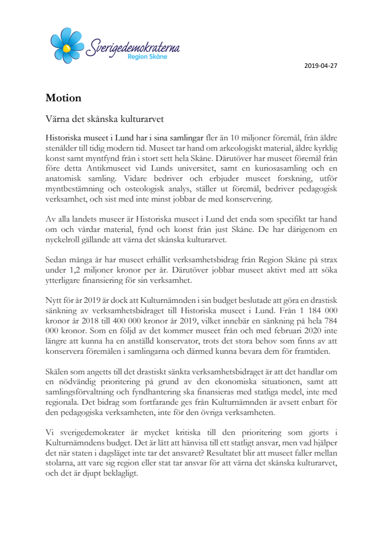 Motion. Värna det skånska kulturarvet.pdf