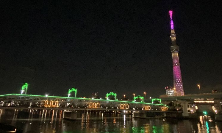 TOKYO SKYTREE & SUMIDA RIVER WALK Lit Up