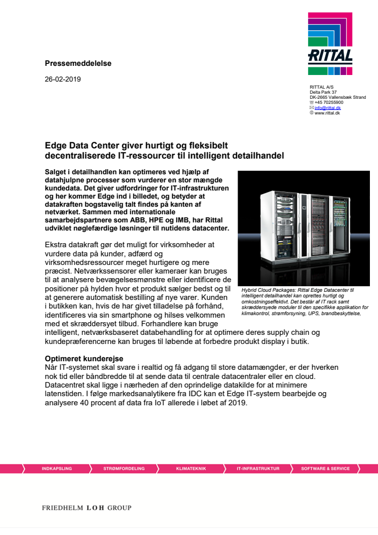 Edge Data Center giver hurtigt og fleksibelt decentraliserede IT-ressourcer til intelligent detailhandel