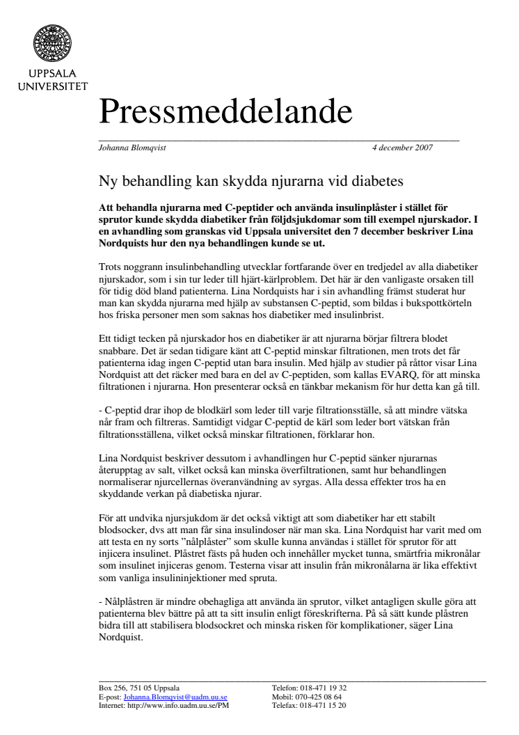Ny behandling kan skydda njurarna vid diabetes