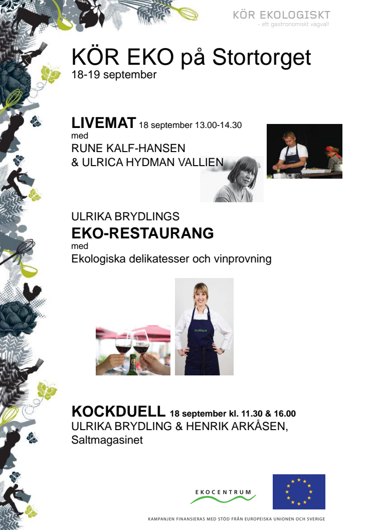 Live-mat, ekorestaurang och kockdueller i Kalmar 18-19/9