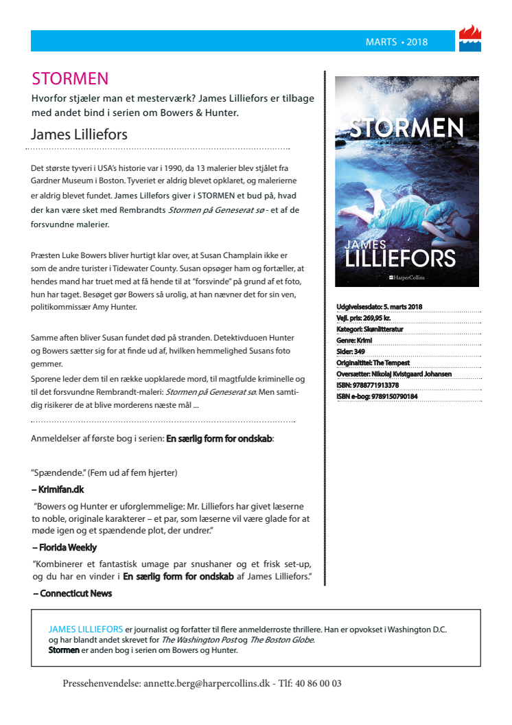 Udkommer i dag: "Stormen" af James Lilliefors