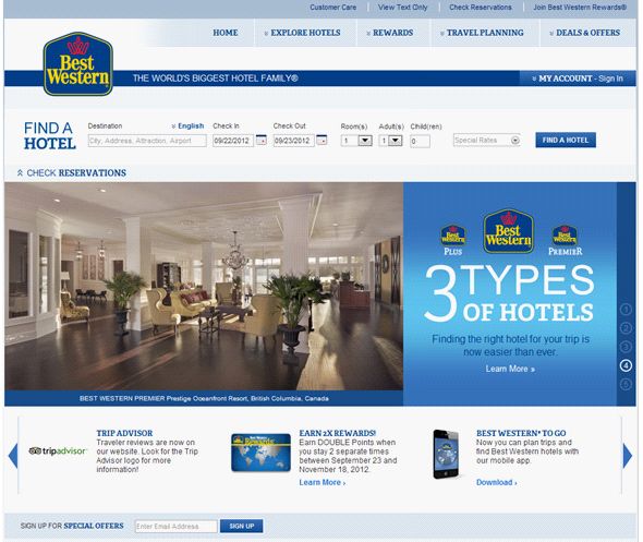 Best Western lanserer ny attraktiv hjemmeside