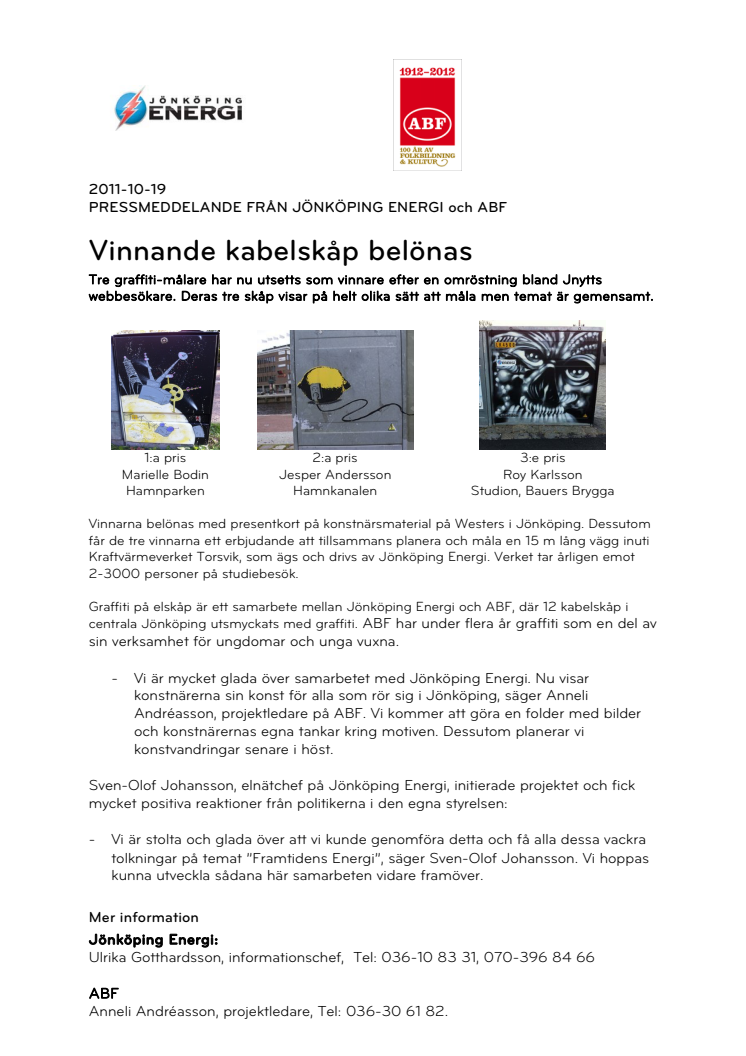 Vinnande kabelskåp belönas