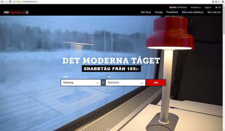 Skärmdump från mtr.se