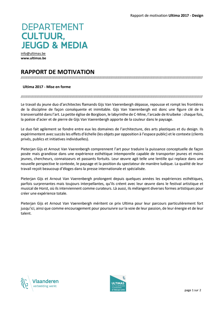 Rapport de motivation Ultimas_Mérite culturel général