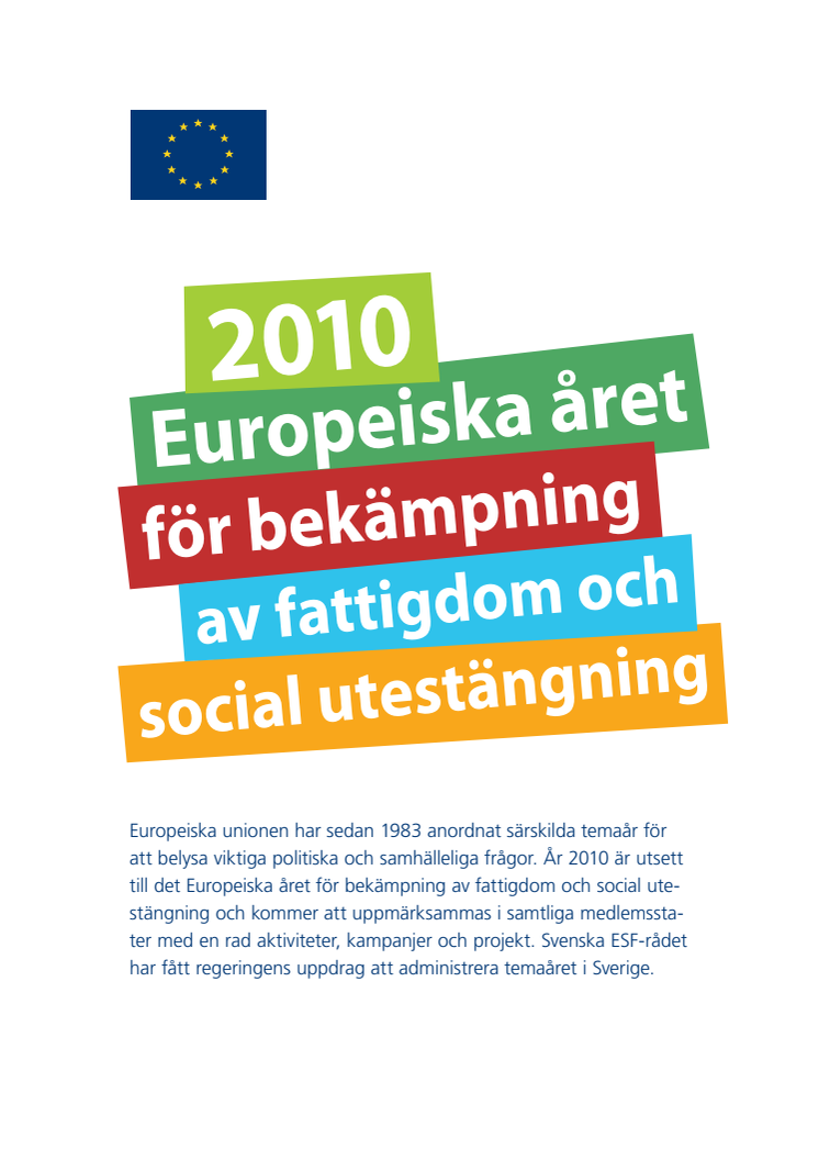 Informationsfolder Europeiska året för bekämpning av fattigdom och social utestängning 2010