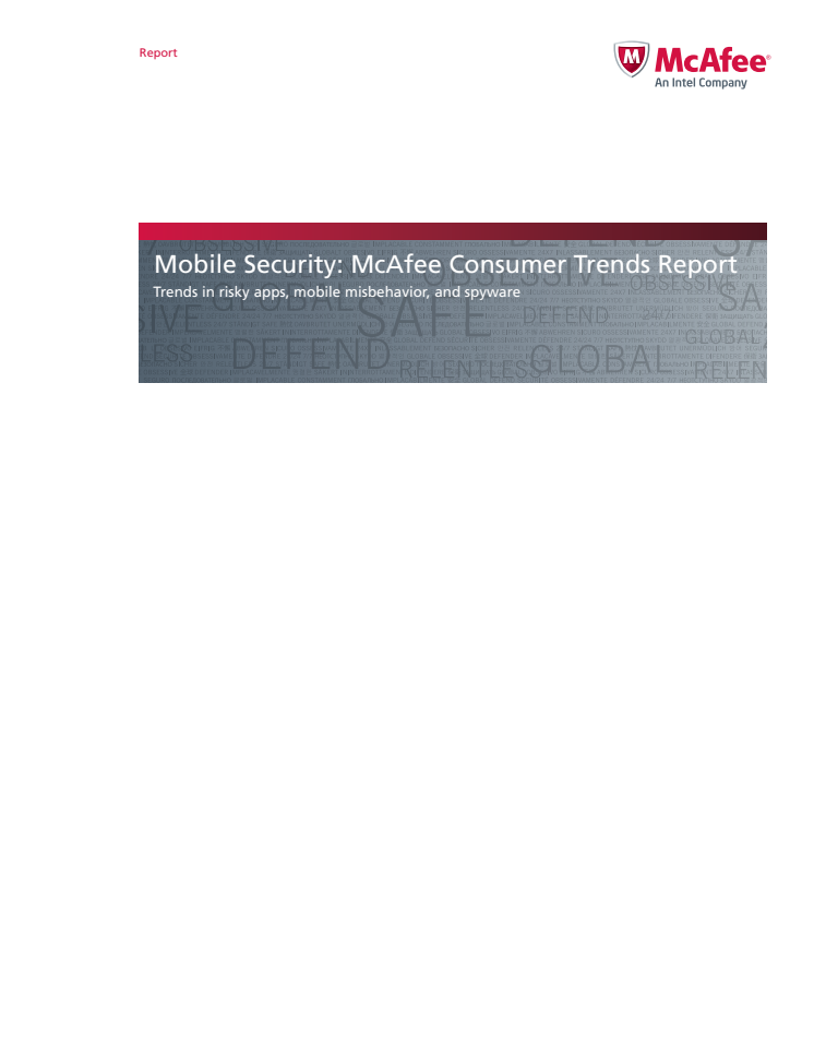 Mobile Security: McAfee Consumer Trends Report 2013