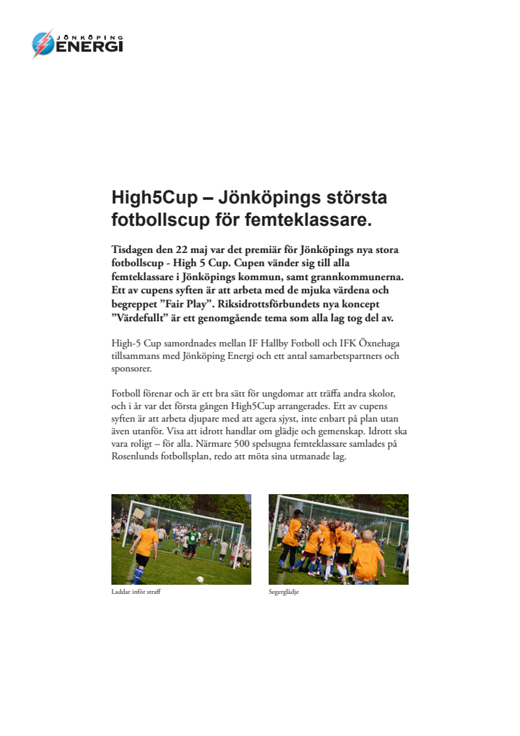 High5Cup – Jönköpings största fotbollscup för femteklassare