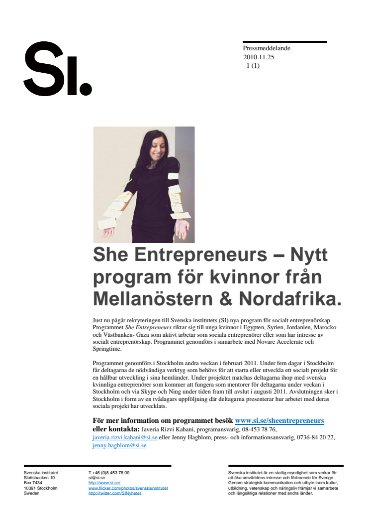 She Entrepreneurs – Nytt program för kvinnor från Mellanöstern & Nordafrika