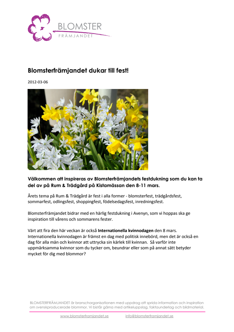 Blomsterfrämjandet dukar till fest!