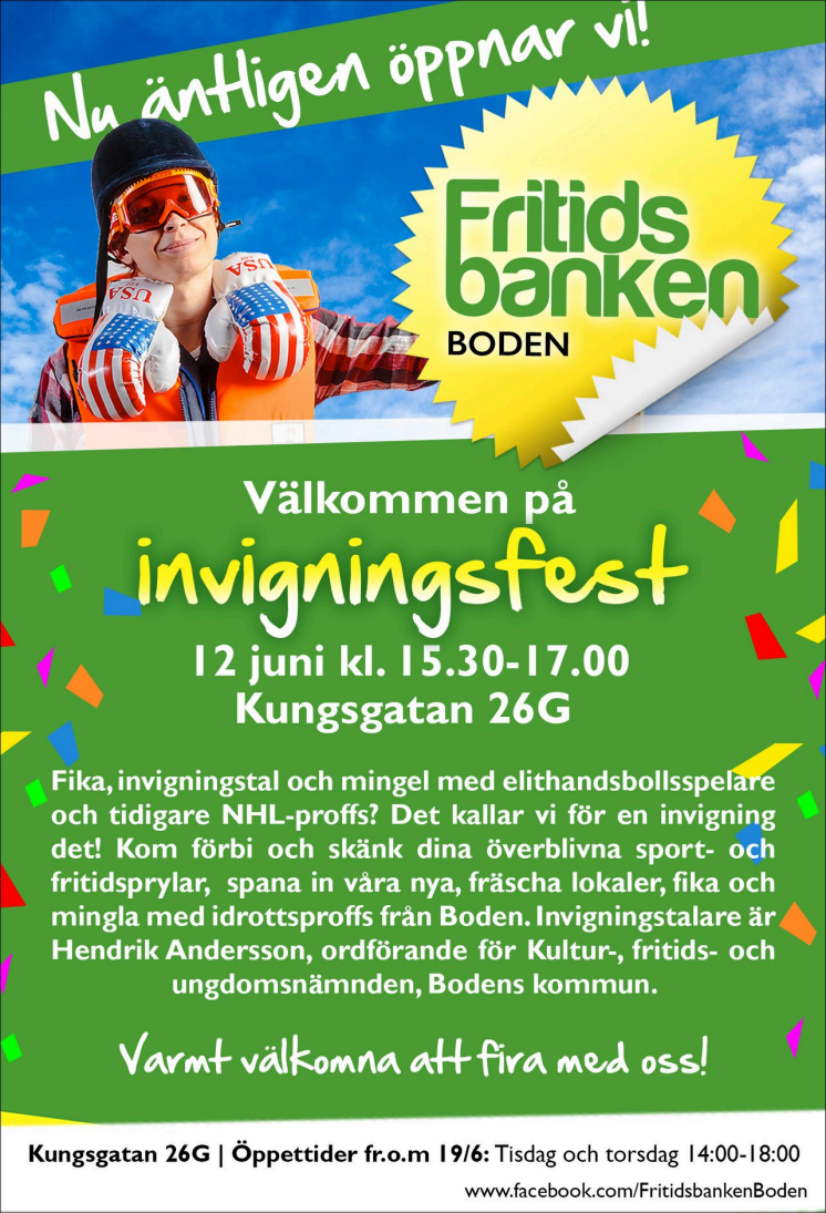 Invigningsfest: Fritidsbanken öppnar i Boden