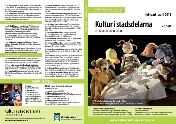 Kultur i stadsdelarna nr 1/2013