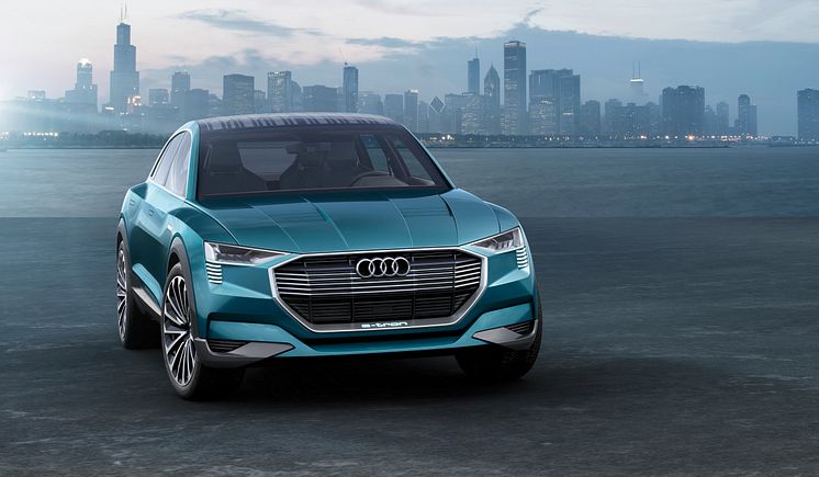 Audi e-tron quattro concept - static front right side - electric green