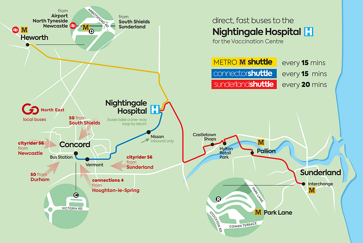 Nightingale Hospital vaccination centre map