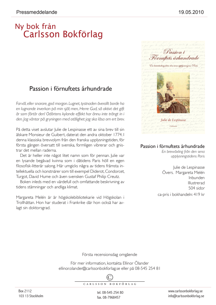 Passion i förnuftets århundrade