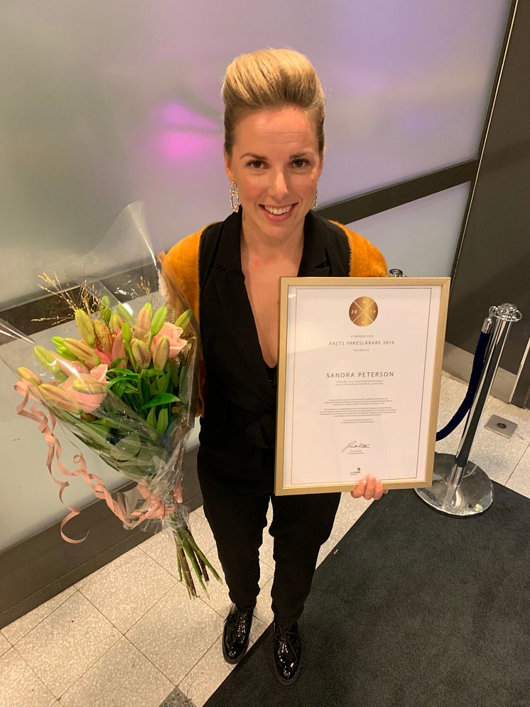 Sandra Petersson, Årets yrkeslärare 2019