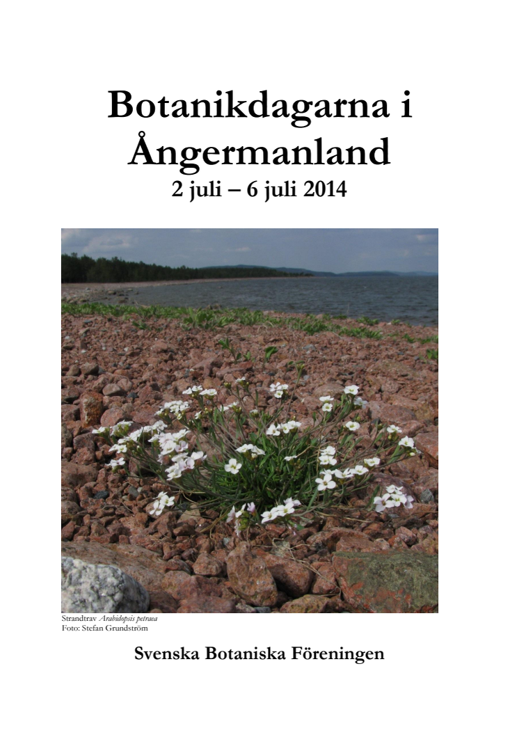 Programblad Botanikdagarna i Ångermanland 2–6 juli 2014