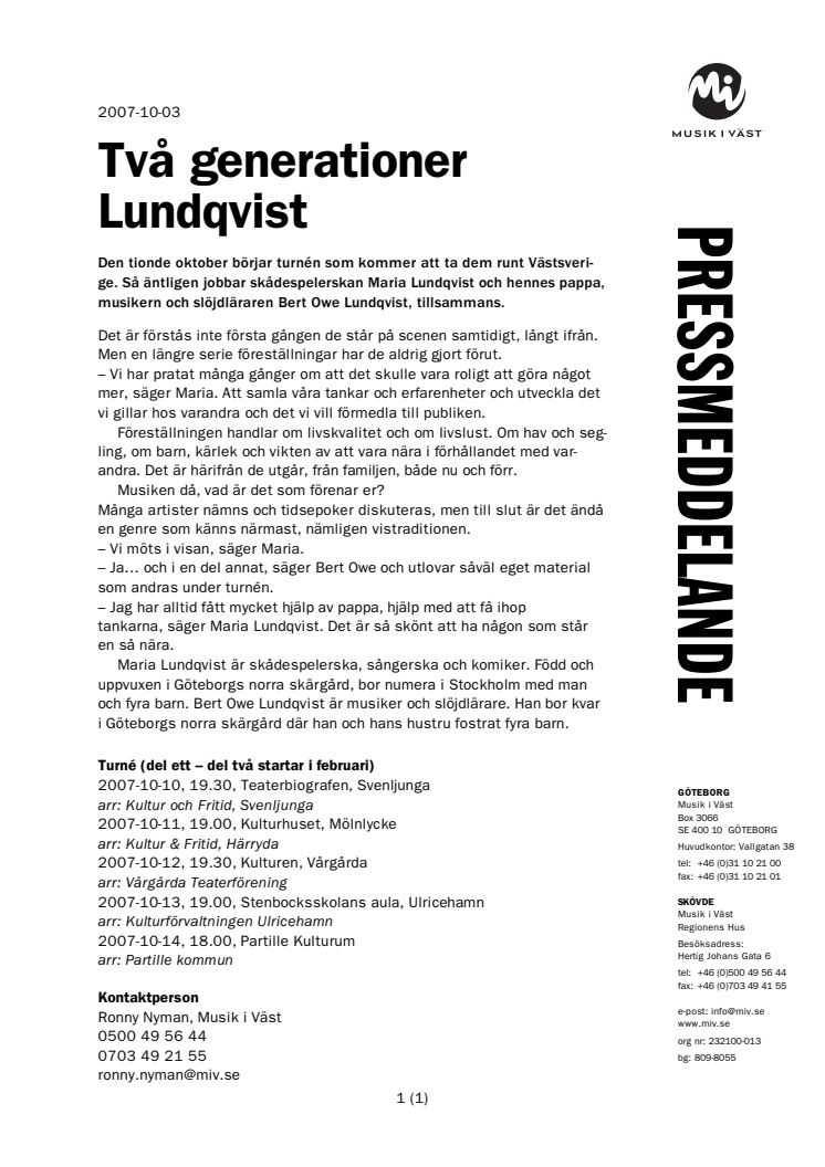 Två generationer Lundqvist