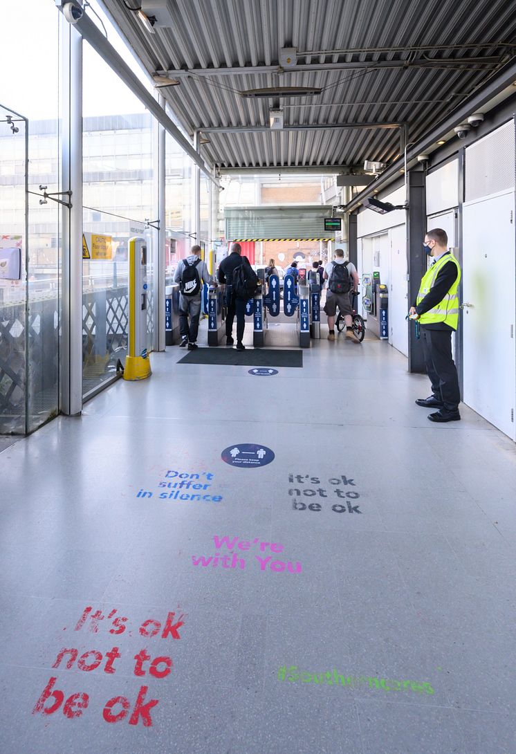 Affirmation Art appears at East Croydon station