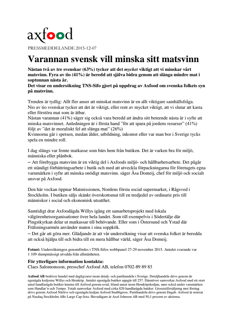 Varannan svensk vill minska sitt matsvinn