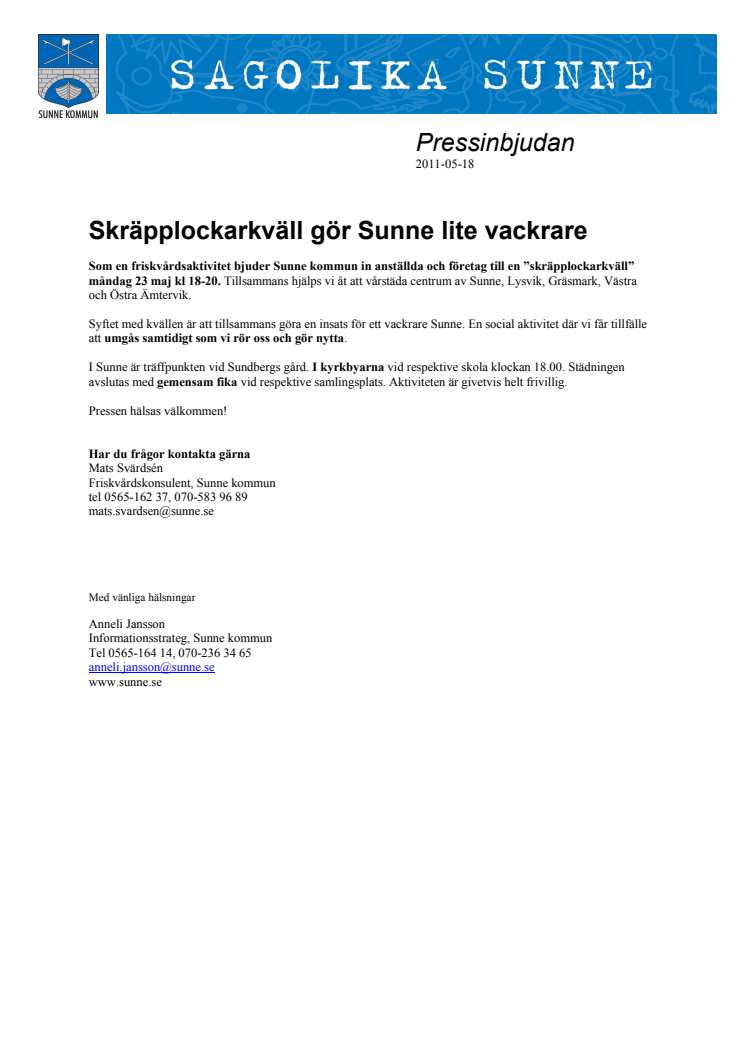 Skräpplockarkväll gör Sunne lite vackrare