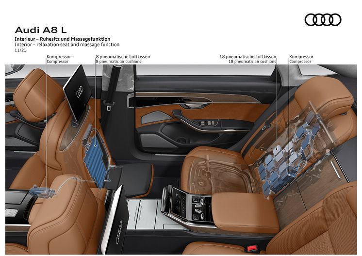 Audi A8 hvilesæde med massagefunktioner