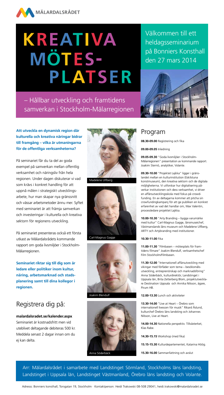  KREATIVA MÖTESPLATSER - Hållbar utveckling och framtidens samverkan i Stockholm-Mälarregionen