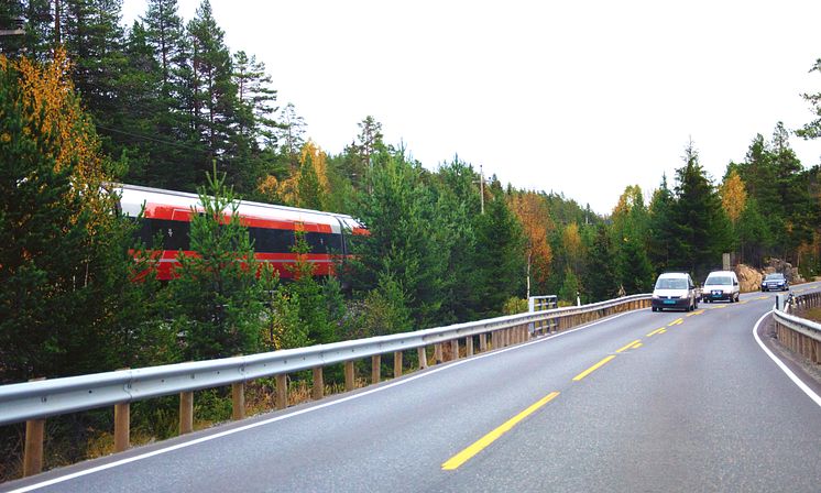 Dagens E134 mellom Kongsberg og Notodden.