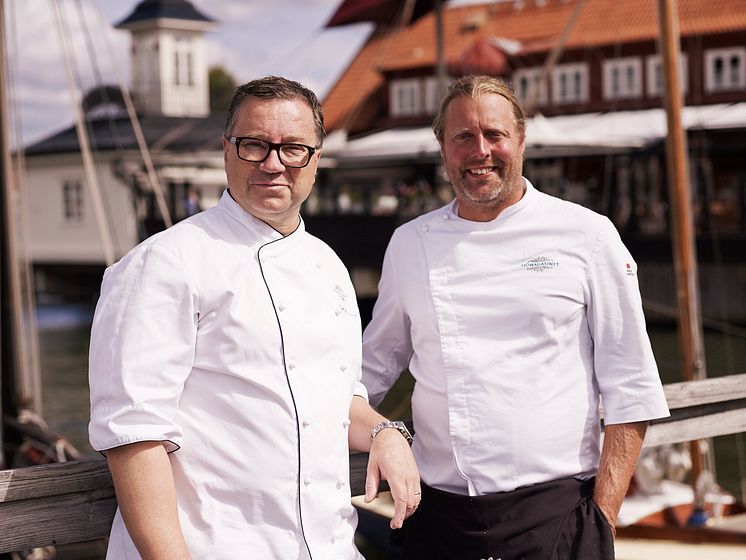 Ulf Wagner och Gustav Trädgårdh, kockarna som står bakom restaurang Sjömagasinet. Fotograf: Lee Kearnei