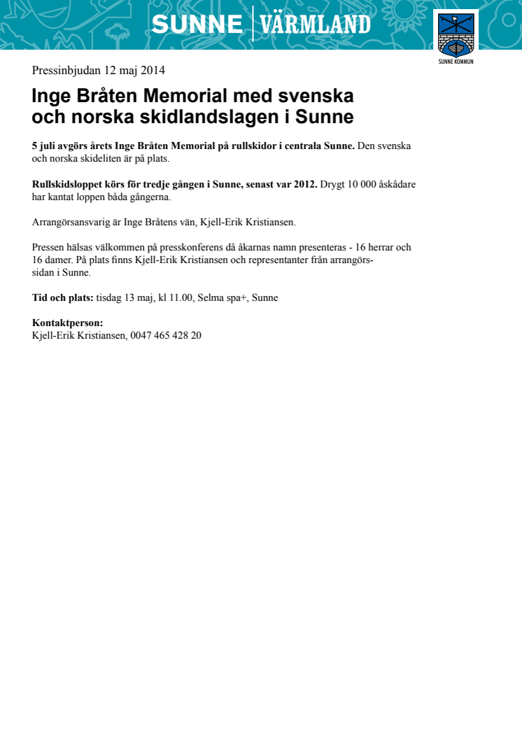 Inge Bråten Memorial med svenska och norska skidlandslagen i Sunne