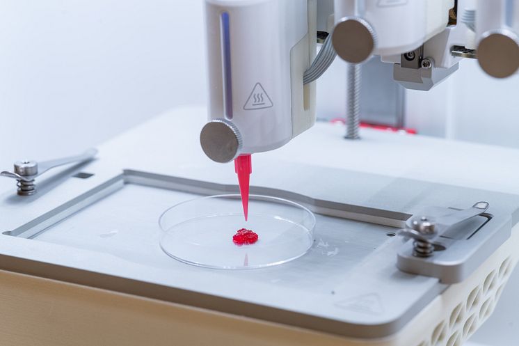3D-printning av röd gel.