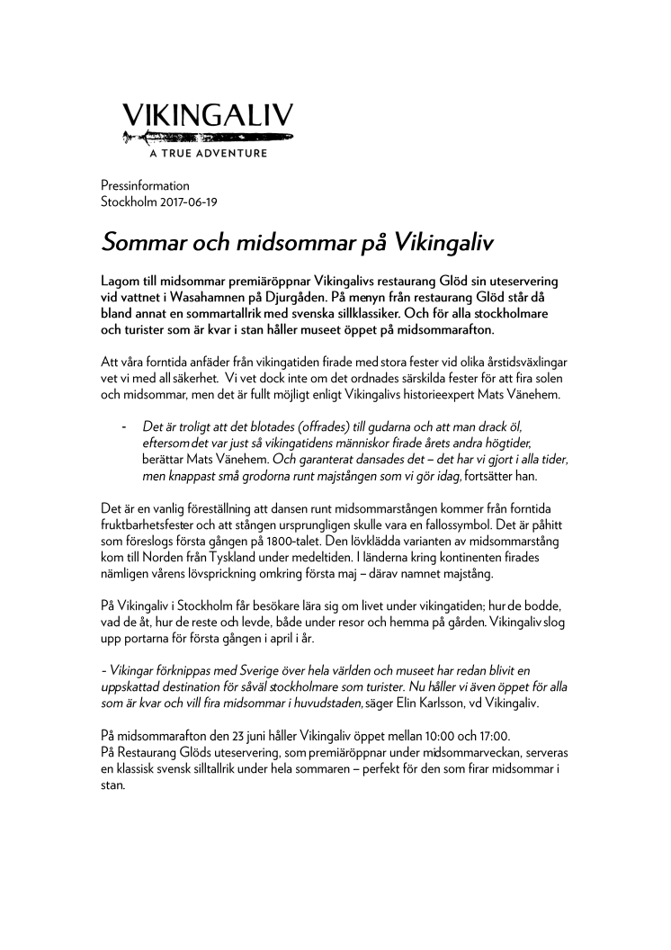 Sommar och midsommar på Vikingaliv
