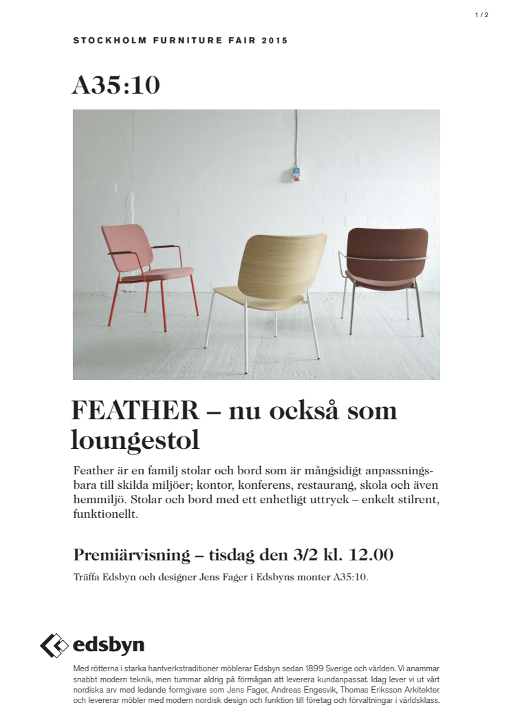 Feather – nu också som loungestol