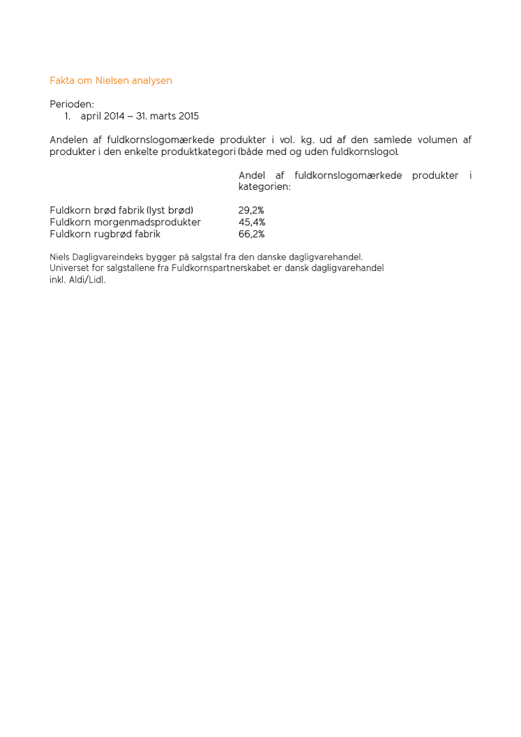 Fakta om Nielsen analysen