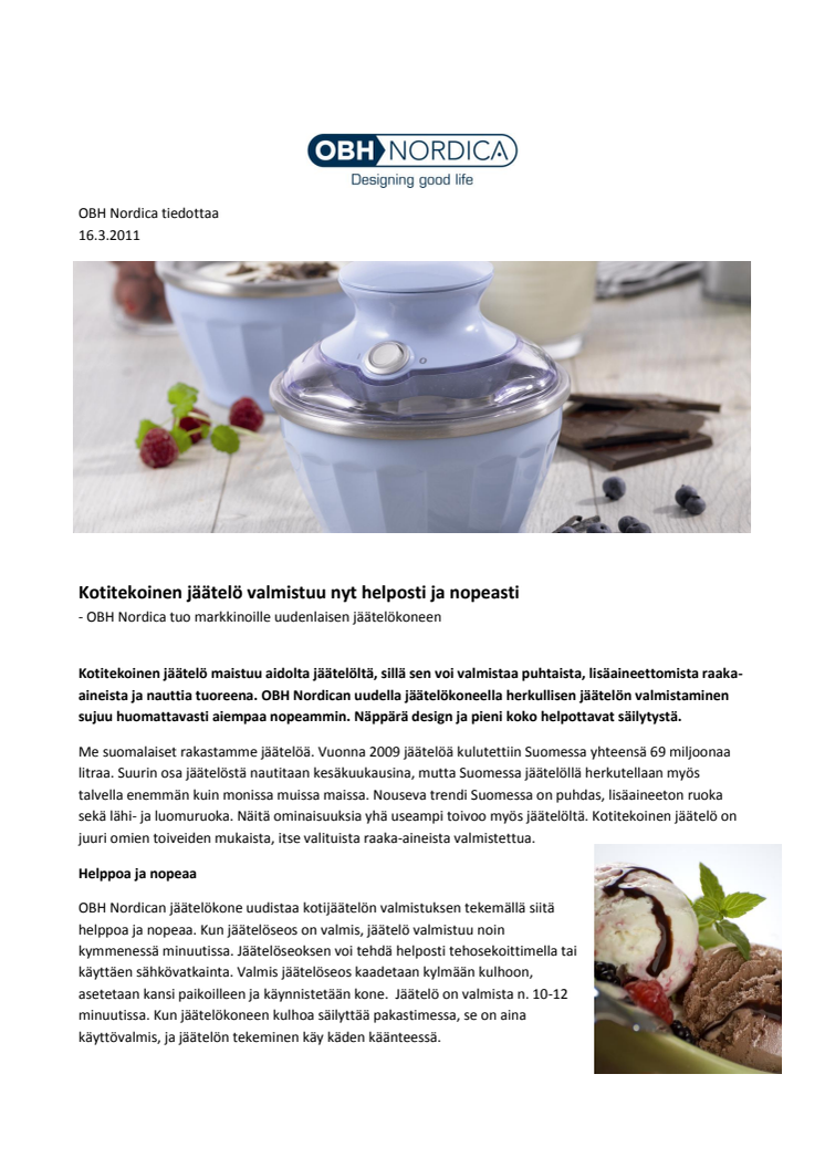 Kotitekoinen jäätelö valmistuu nyt helposti ja nopeasti