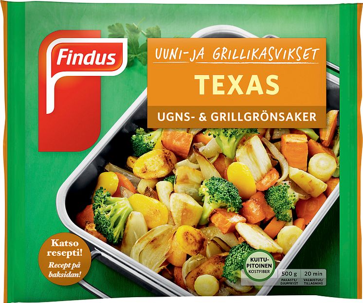 Uuni- ja grillikasvikset Texas 500g