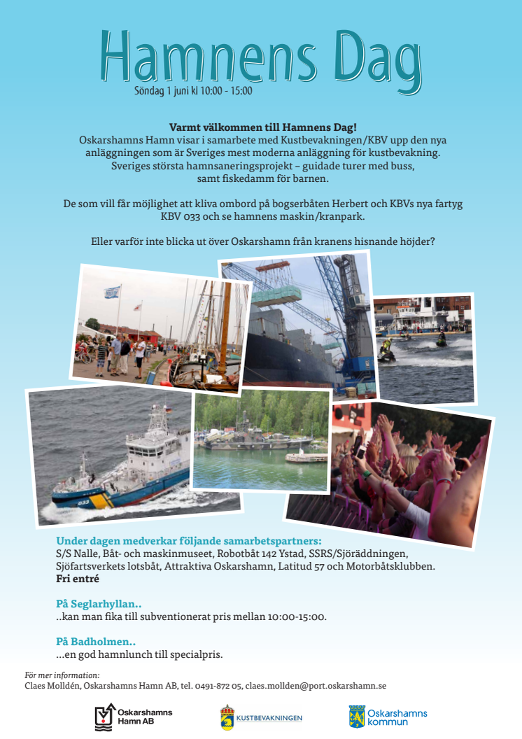 Information om hamnsaneringsprojektet i Oskarshamn vid Hamnens dag den 1 juni!
