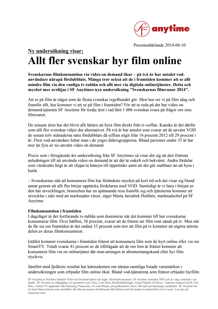 Allt fler svenskar hyr film online