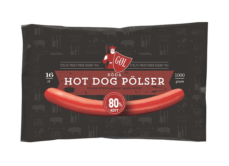 GØL Röda hot dog pölser